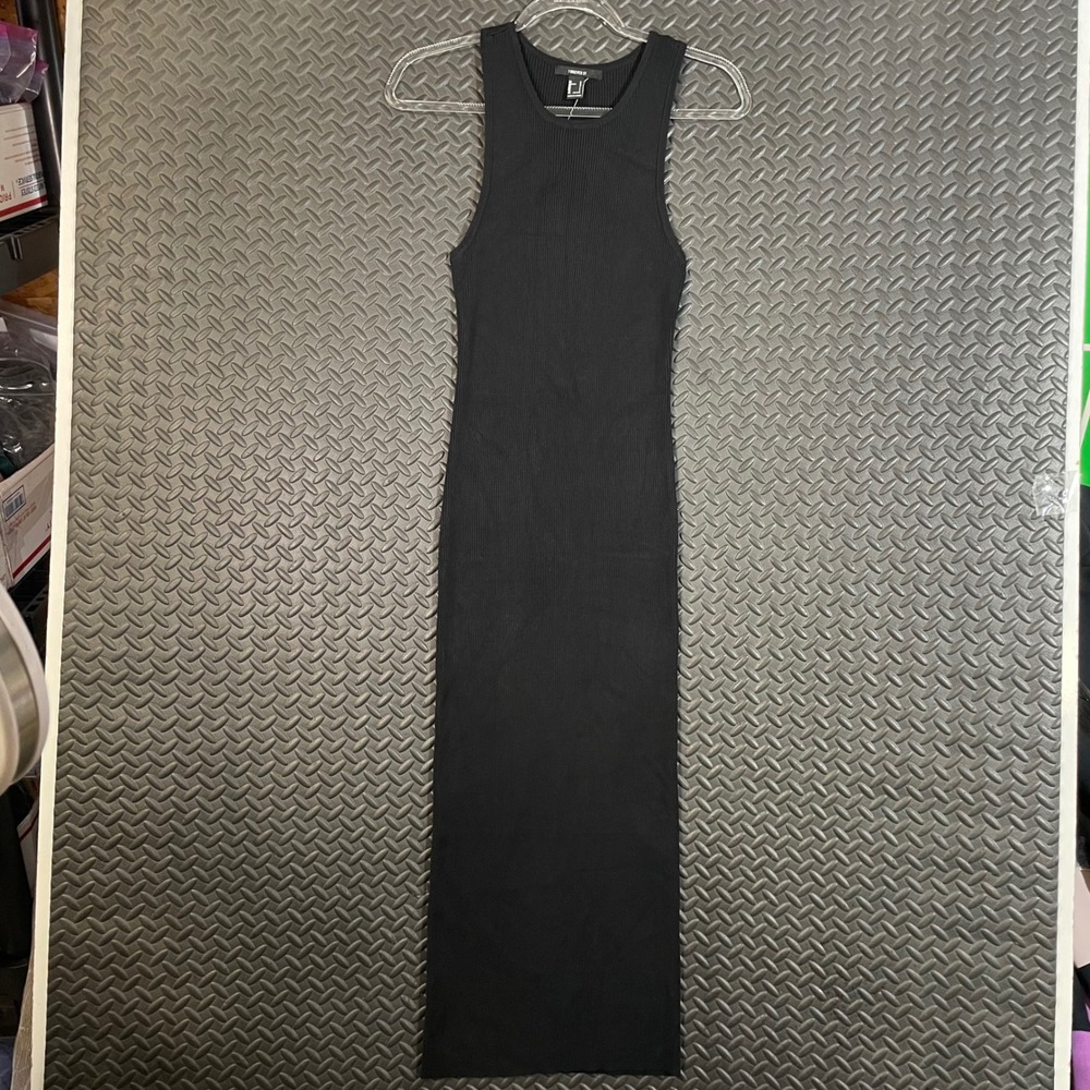 Forever 21 Black Maxi Tight Sleeveless Summer‎ Dress Women's Size Large Casual